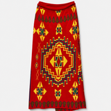 Akép Red Geometric Wrap Skirt