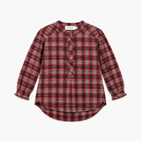 Indi & Cold Red Plaid Buttoned Blouse