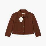 Indi & Cold Rust Brown Textured Button-Front Jacket