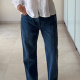 Jean recto con bajo deshilachado MANGO 40