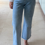 Jean straight azul claro tiro alto ZARA 32