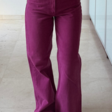 Jean wide leg rosa tiro alto ZARA 36
