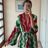 Kimono multicolor de rayas en zigzag SAINT BARTH TALLA ÚNICA