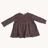Bean's Barcelona maroon striped dress 6-9M