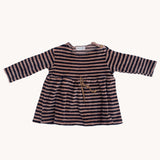Bean's Barcelona maroon striped dress 6-9M
