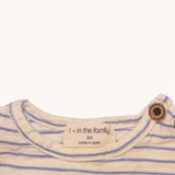 Camiseta blanca rayas 1+ in the family 3-6M