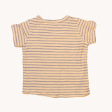 Camiseta blanca rayas 1+ in the family 3-6M