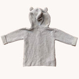 Cárdigan gris con capucha osito 12-18M