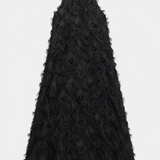 Massimo Dutti Studio Black Textured Maxi Dress