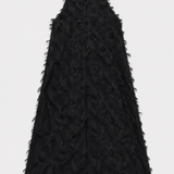 Massimo Dutti Studio Black Textured Maxi Dress