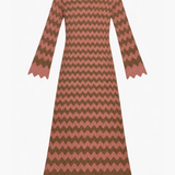 Missoni Pink & Brown Zigzag Long Knit Cardigan