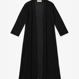 Momonì Black Long Open-Front Cardigan