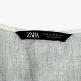 Blusa blanca con botones de madera y mangas flare ZARA XS