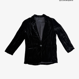 ZARA S black velvet blazer