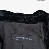 ZARA S black velvet blazer