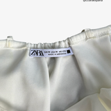 Vestido corto globo blanco ZARA M
