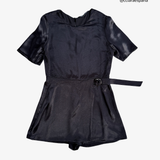 Black short jumpsuit with buckle belt ZARA L