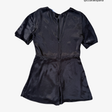Black short jumpsuit with buckle belt ZARA L