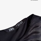 Black short jumpsuit with buckle belt ZARA L