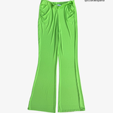 ZARA L green stretch long trousers