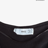 MANGO XS long-sleeved black gathered top