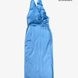 Vestido largo halter azul ZARA M