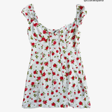 Vestido blanco estampado floral con tirantes ZARA L