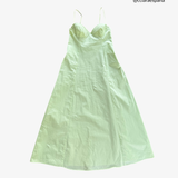 Vestido largo verde lima ZARA XS