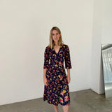 Vestido midi cruzado con estampado floral Claudie Pierlot
