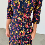 Vestido midi cruzado con estampado floral Claudie Pierlot
