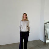 Indi & Cold Navy Elastic Waist Trousers