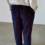 Indi & Cold Navy Elastic Waist Trousers