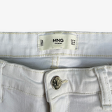 Jean blanco recto con bajo deshilachado MANGO 42