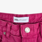 Jean wide leg rosa tiro alto ZARA 36