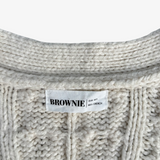 Cardigan de punto trenzado beige BROWNIE XXS