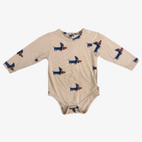 Beige bodysuit with puppies Tiny Cottons 12M