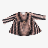 Bean's Barcelona maroon striped dress 6-9M