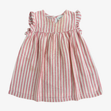 Pink striped short sleeve dress Arsène et les Pipelettes 12M