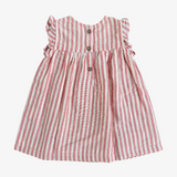 Pink striped short sleeve dress Arsène et les Pipelettes 12M