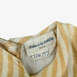 Short-sleeved yellow striped dress Arsène et les Pipelettes 12M