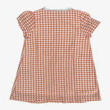 Emile et Ida 18M orange gingham short-sleeved dress