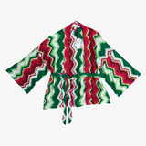 Kimono multicolor de rayas en zigzag SAINT BARTH TALLA ÚNICA