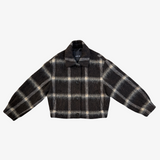 Chaqueta corta de lana a cuadros Massimo Dutti S