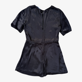 Mono corto negro con cinturón de hebilla ZARA L