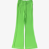 Pantalón largo elástico verde ZARA L