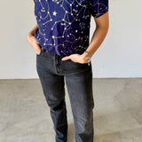 Top estampado azul marino de Sandro