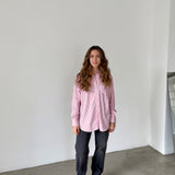 Sézane White and Red Striped Shirt