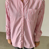 Sézane White and Red Striped Shirt