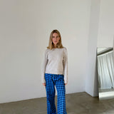 Pantalones de cuadros vichy azules Sophie and Lucie