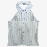 Top semitransparente cuello camisa blanco NAF NAF XL